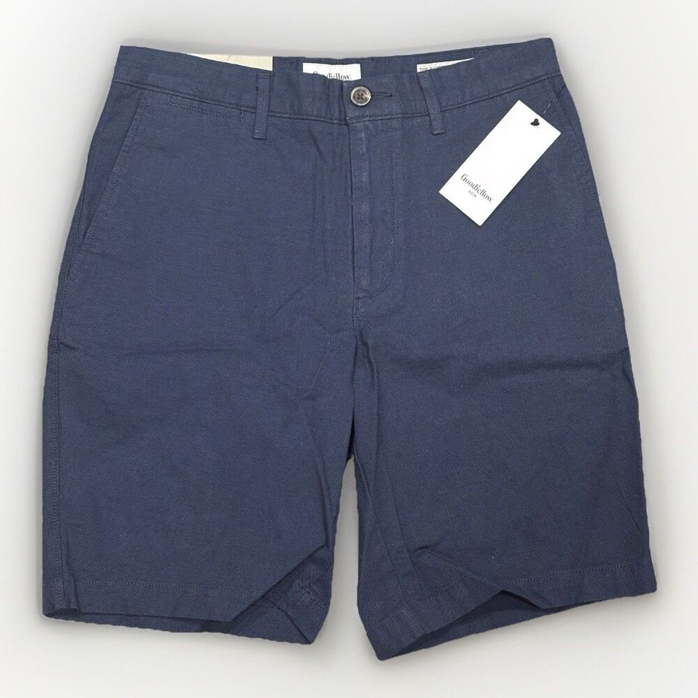 Goodfellow & Co Men The Every Wear Flat-Front Shorts, Navy Blue Size 28 Vacation